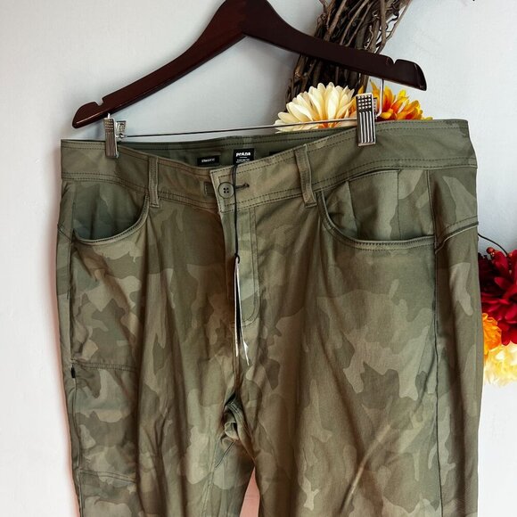 PrAna Women's Halle Straight Athletic Pants II Plus Size 18W Sage Camo - Picture 4 of 12